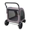 Pet Stroller 4-Wheels Dog Stroller Carrier 160lbs Weight Capacity Portable